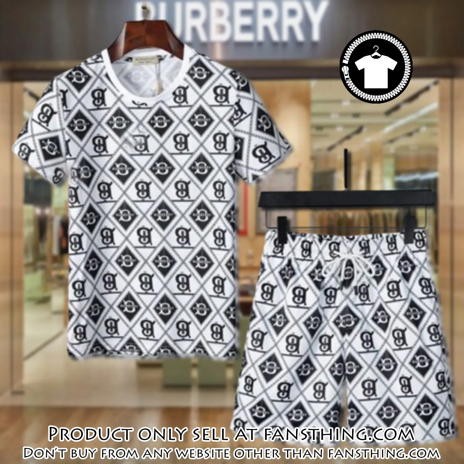 Burberry combo unisex tshirt & short limited luxury outfit cts1030 fst5902853